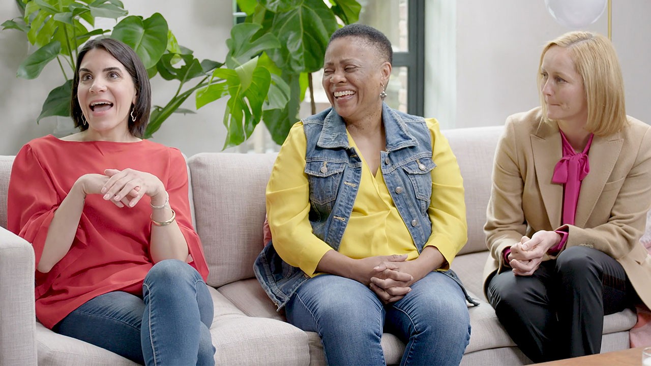 group of women discussing bladder issues related to MS and how to manage them